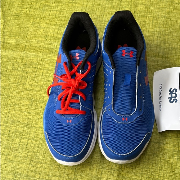 Under Armour Other - Under Armour Men's Blue Athletic Shoes with Red Accents